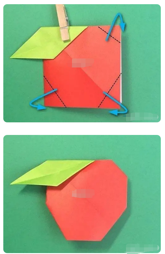 手工折纸苹果制作方法图片