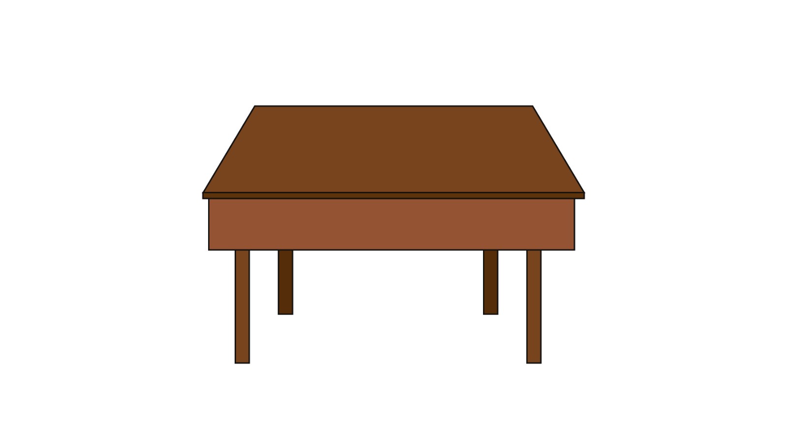 黄色のデスクトップ 赤いテーブル脚 漫画イラスト 手描きのテーブルの図イラスト画像とPSDフリー素材透過の無料ダウンロード - Pngtree