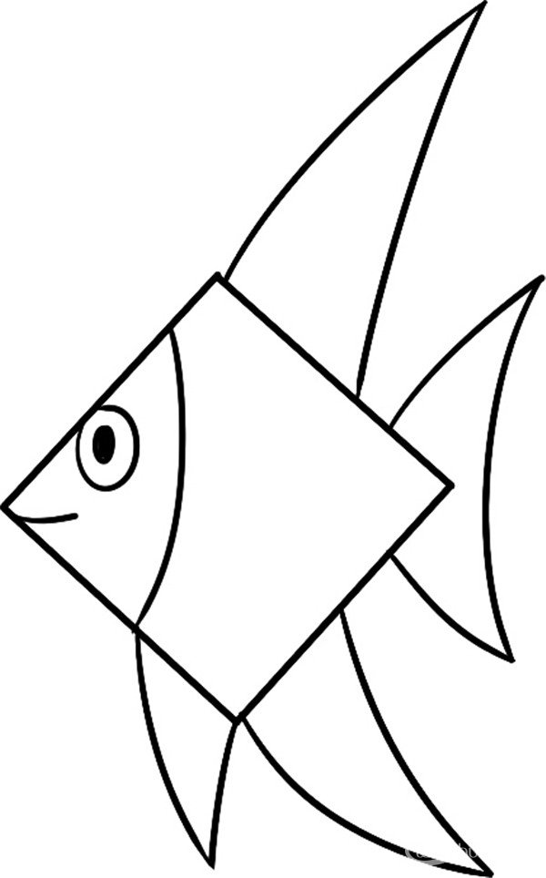 养鱼简笔画图片