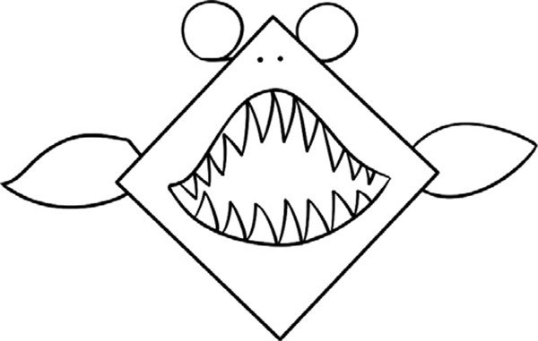 小角蛙简笔画大白鲨图片