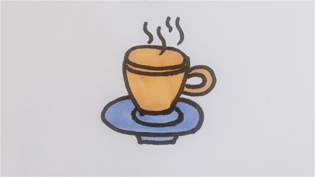 茶杯简笔画彩色图片