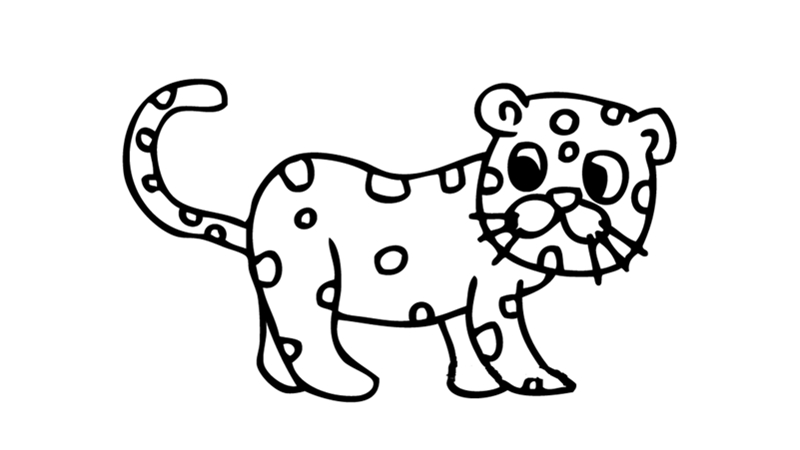 豹的简笔画 简单图片