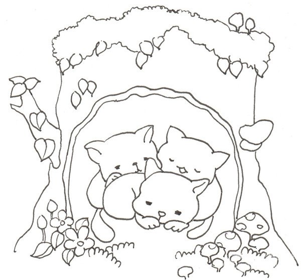 儿童画树洞简笔画图片