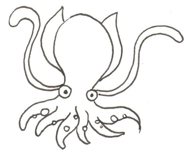 章鱼简单画法图片