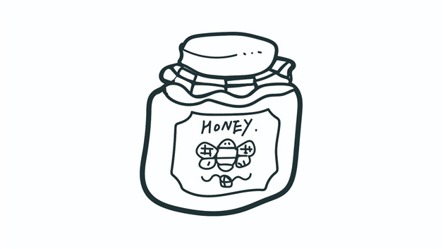 蜂蜜简笔画步骤图片