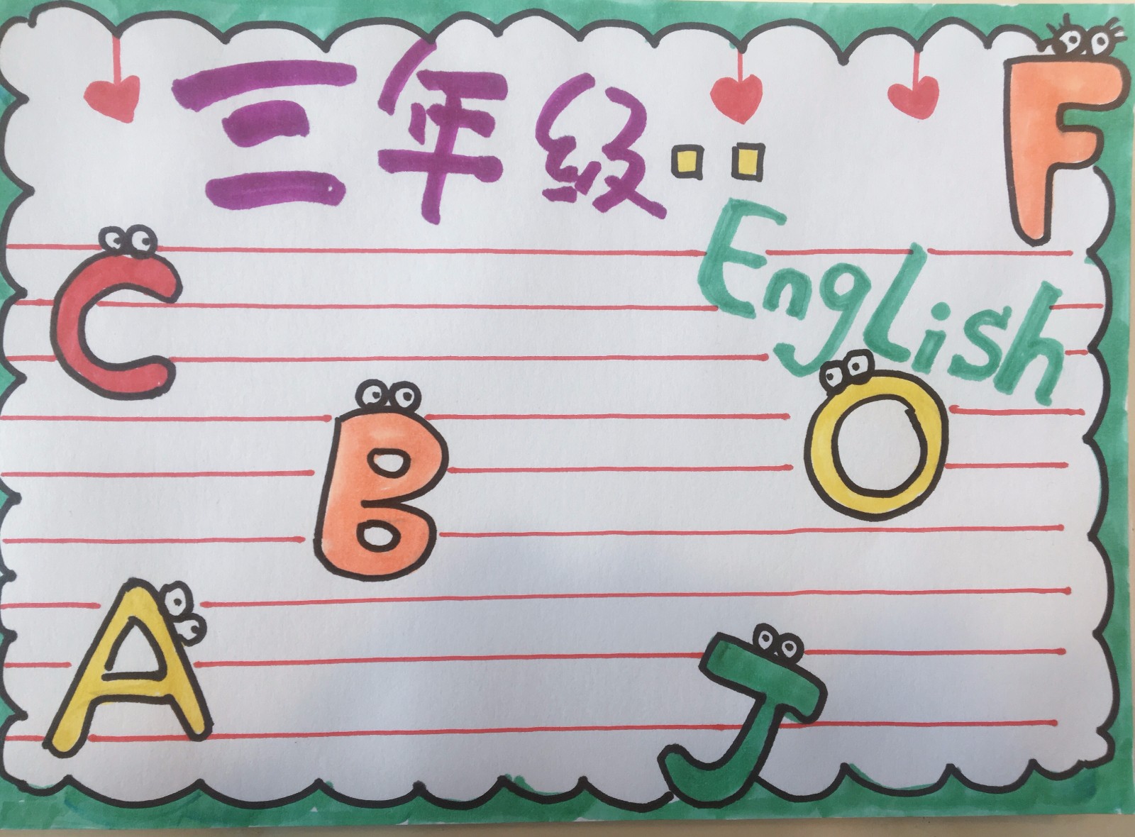 关于三年级上册英语的手抄报怎么画 三年级上册英语手抄报简单易画