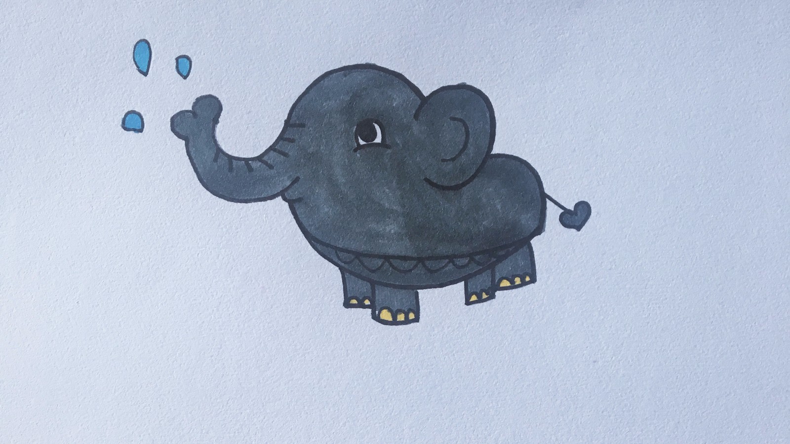 可爱的大象的简笔画画法图片教程（水彩画儿童画图片简单又漂亮） - 有点网 - 好手艺