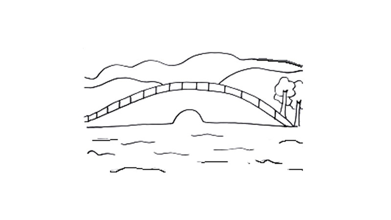 西湖的简笔画 简单图片