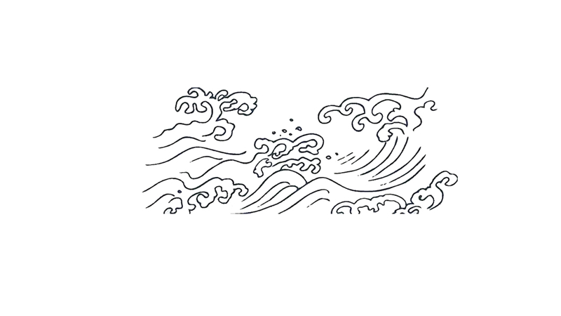 长江简笔画河流图片