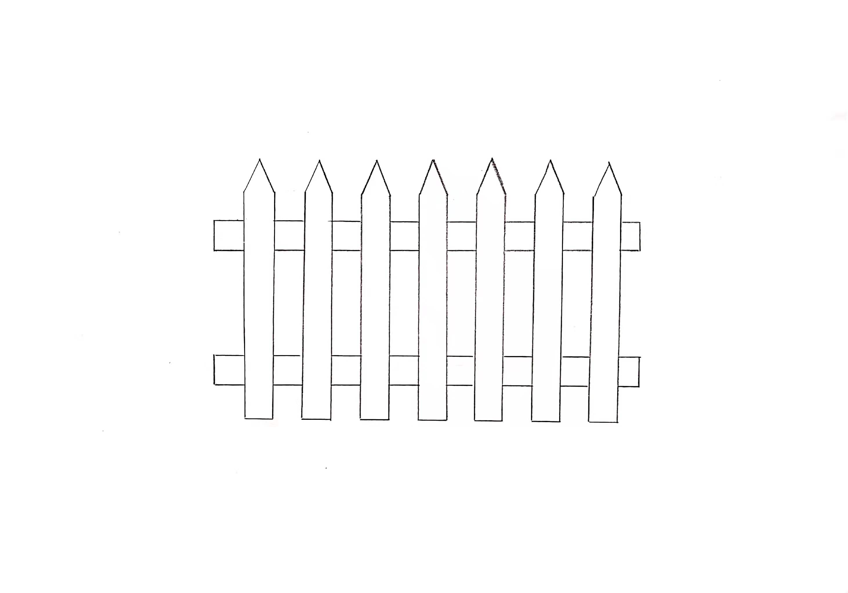 篱笆简笔画栅栏简单图片