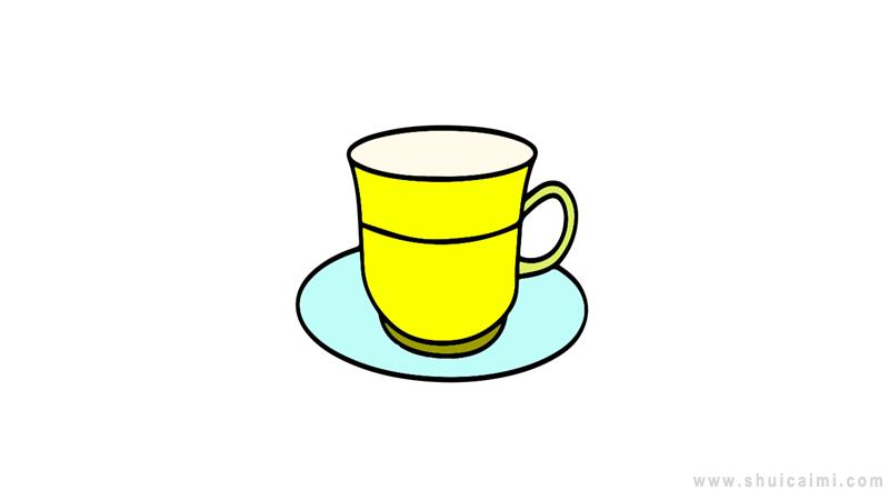 茶杯简笔画 彩色图片