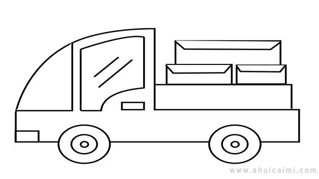 大货车简笔画怎么画 大货车简笔画图片