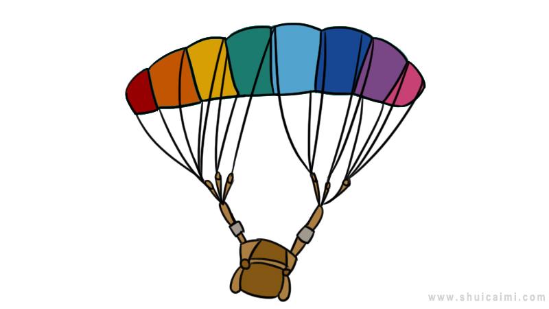 降落伞怎么画简笔画图片