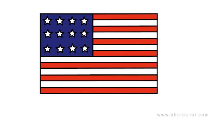 美国国旗画法图片