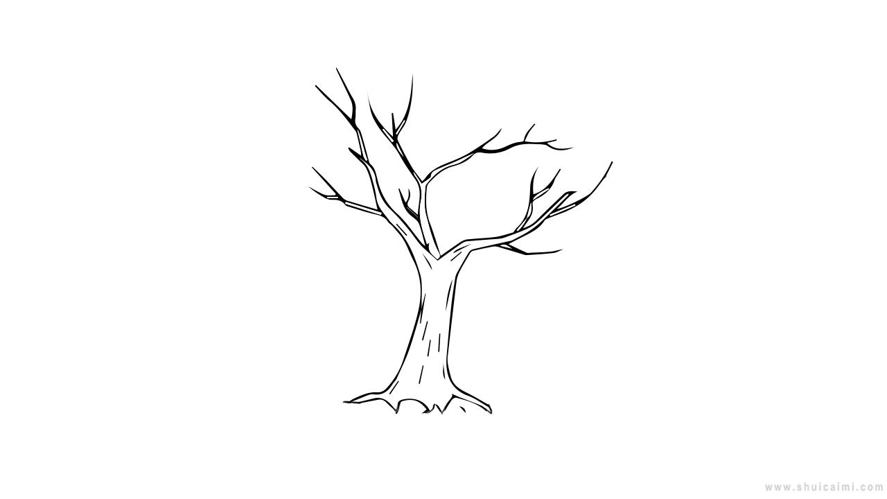 简单的树干树枝的画法图片