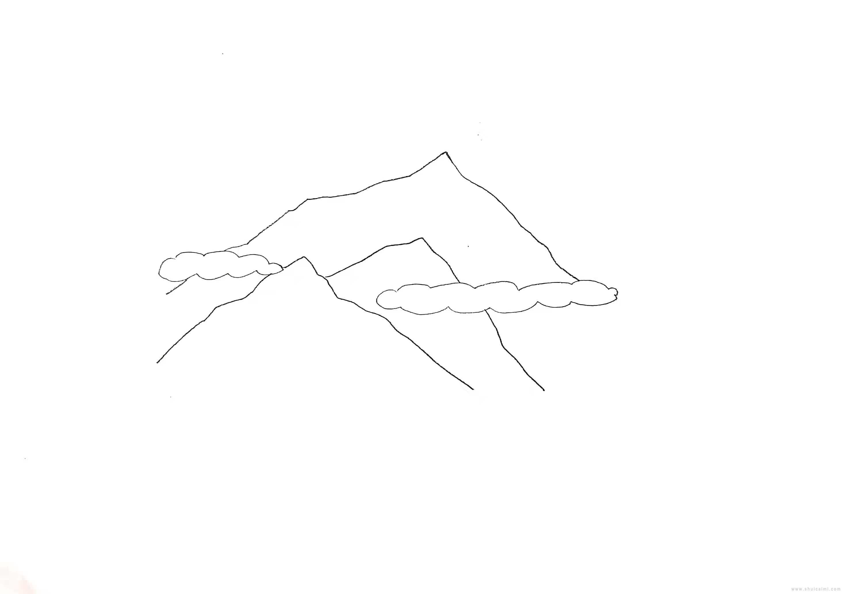 珠穆朗玛峰简笔画消息图片