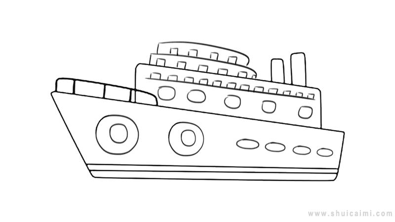 一艘船 简笔画图片