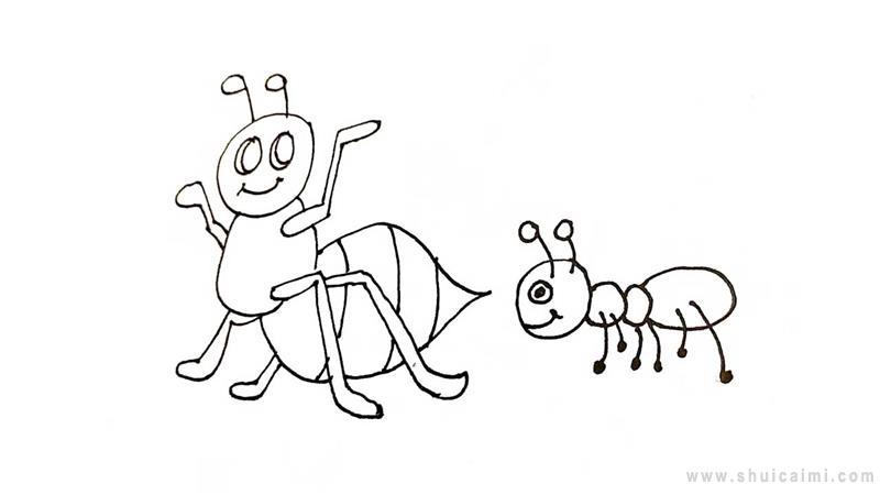 蚂蚁搬家简笔画怎么画蚂蚁搬家简笔画画法