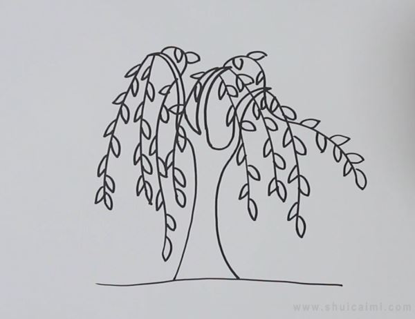 柳树的简笔画简单图片