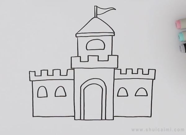 中国城堡简笔画图片