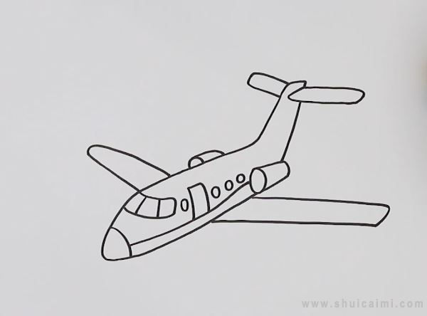 简单飞机一笔画图片