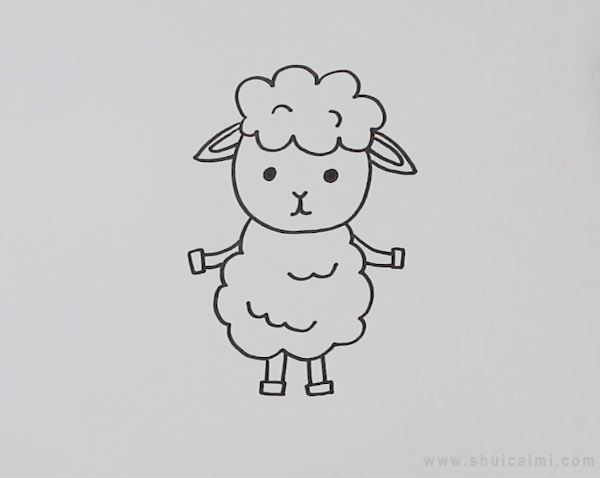 羊简笔画怎么画羊简笔画图片 水彩迷