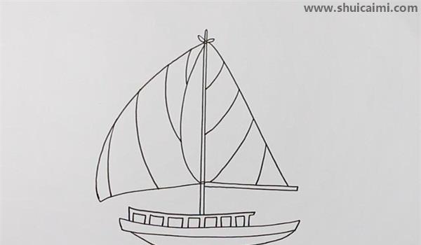 帆船简笔画怎么画帆船简笔画步骤