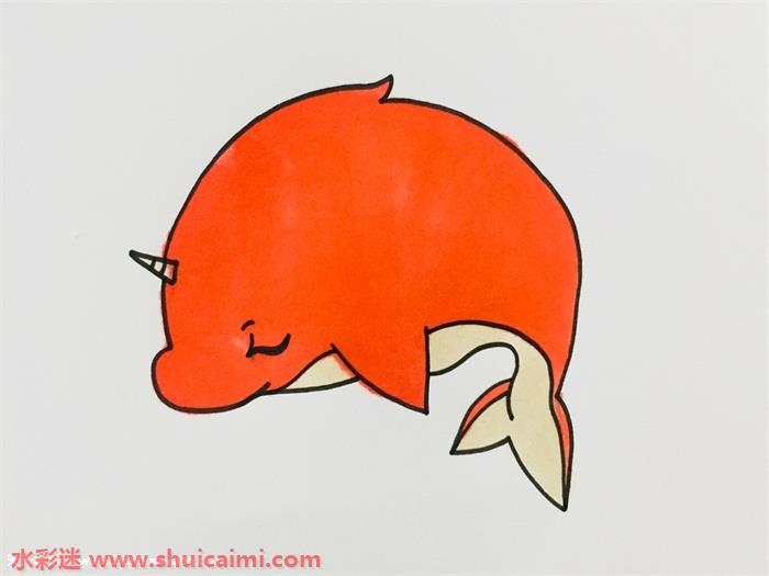 大鱼海棠的红色鲲简笔画步骤教程