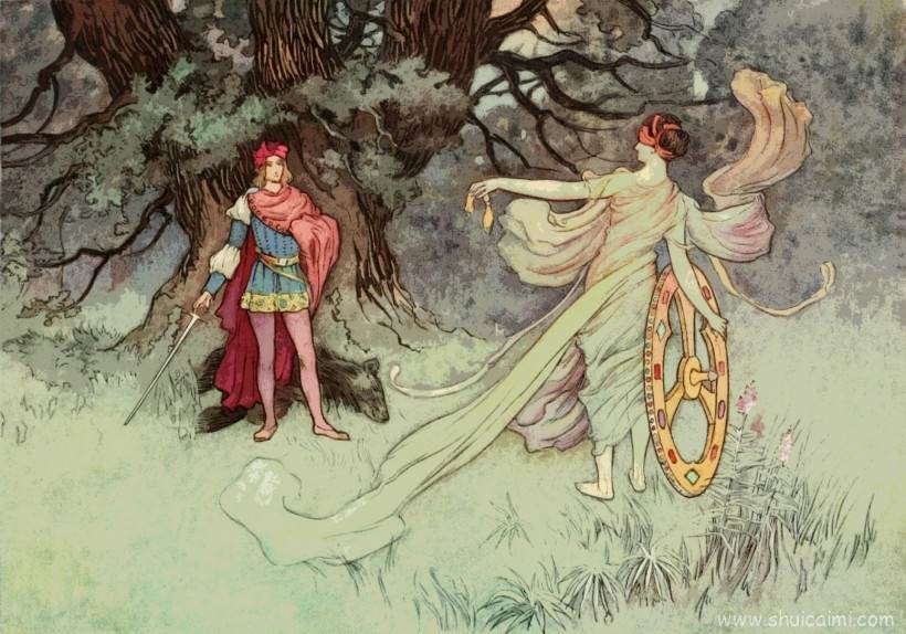 欧洲童话里的复古人物插画桌面图片