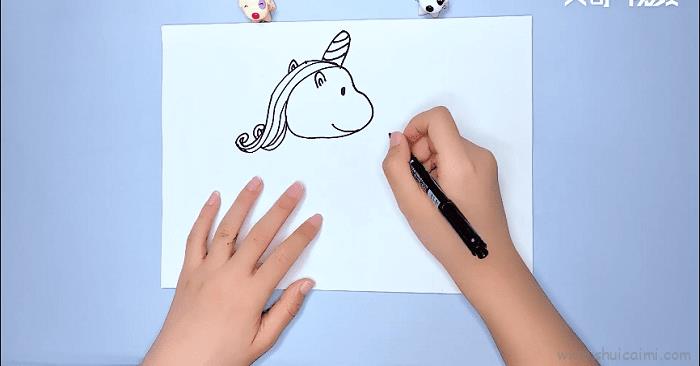 独角兽儿童画怎么画独角兽简笔画好看