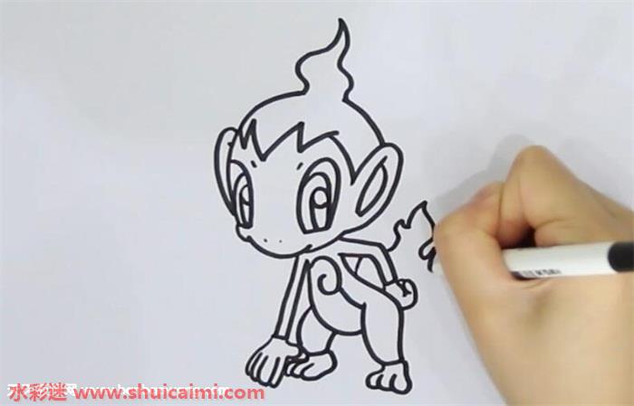火爆猴怎么画的简笔画图片