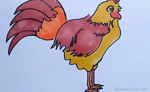 公鸡儿童画怎么画公鸡简笔画好看