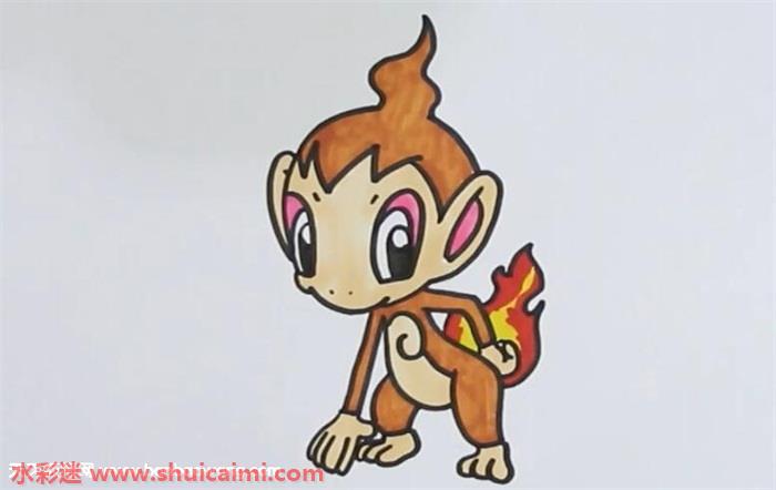 烈焰猴的简笔画图片