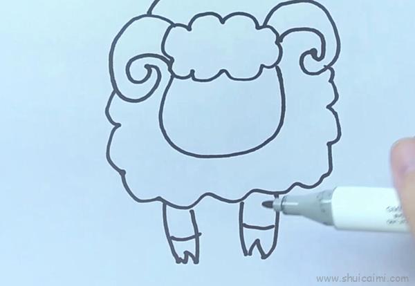 盘羊儿童画怎么画盘羊简笔画图片