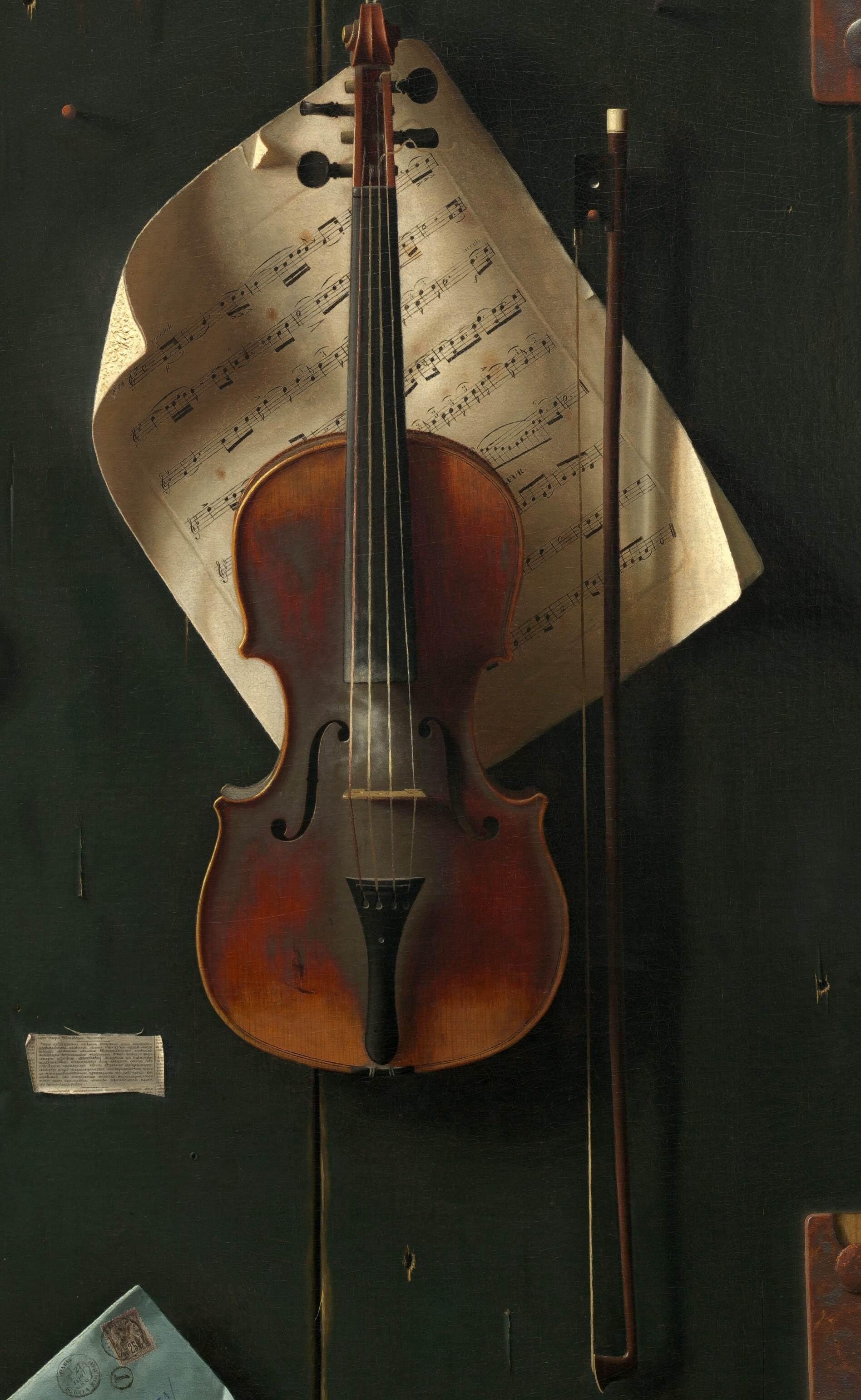 旧小提琴theoldviolin威廉哈内特williammichaelharnett油画作品欣赏