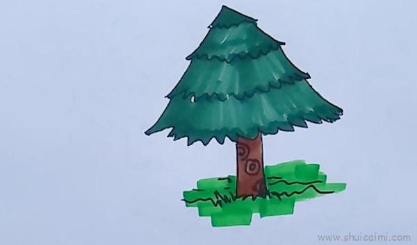 松树儿童画怎么画松树简笔画简单又好看