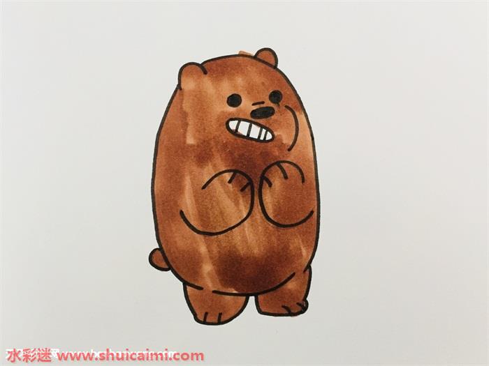 裸熊怎么画 裸熊简笔画步骤图