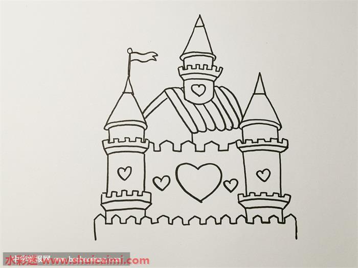 迪士尼城堡怎么画迪士尼城堡简笔画步骤