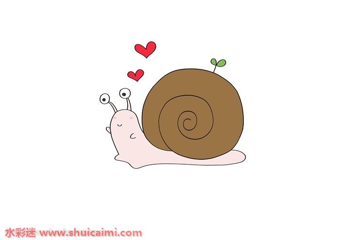 蜗牛怎么画 蜗牛简笔画漂亮彩色