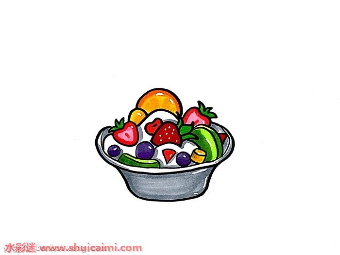 水果沙拉的画法简笔画图片
