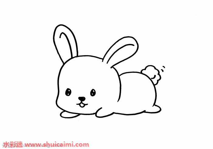 长耳朵的兔子简笔画图片