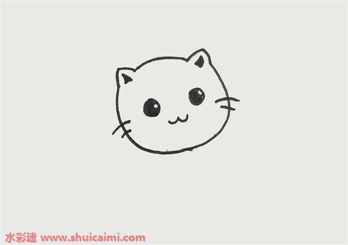 画一个简单的小猫头图片