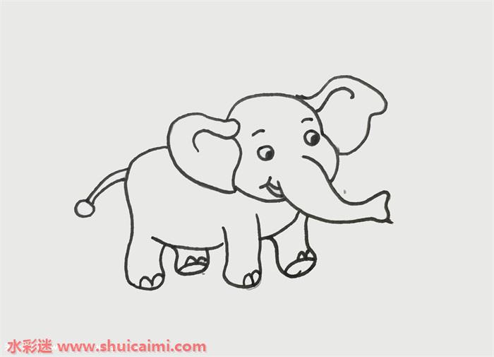 大象怎么画尾巴图片
