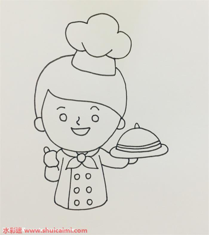厨师简笔画简单可爱图片