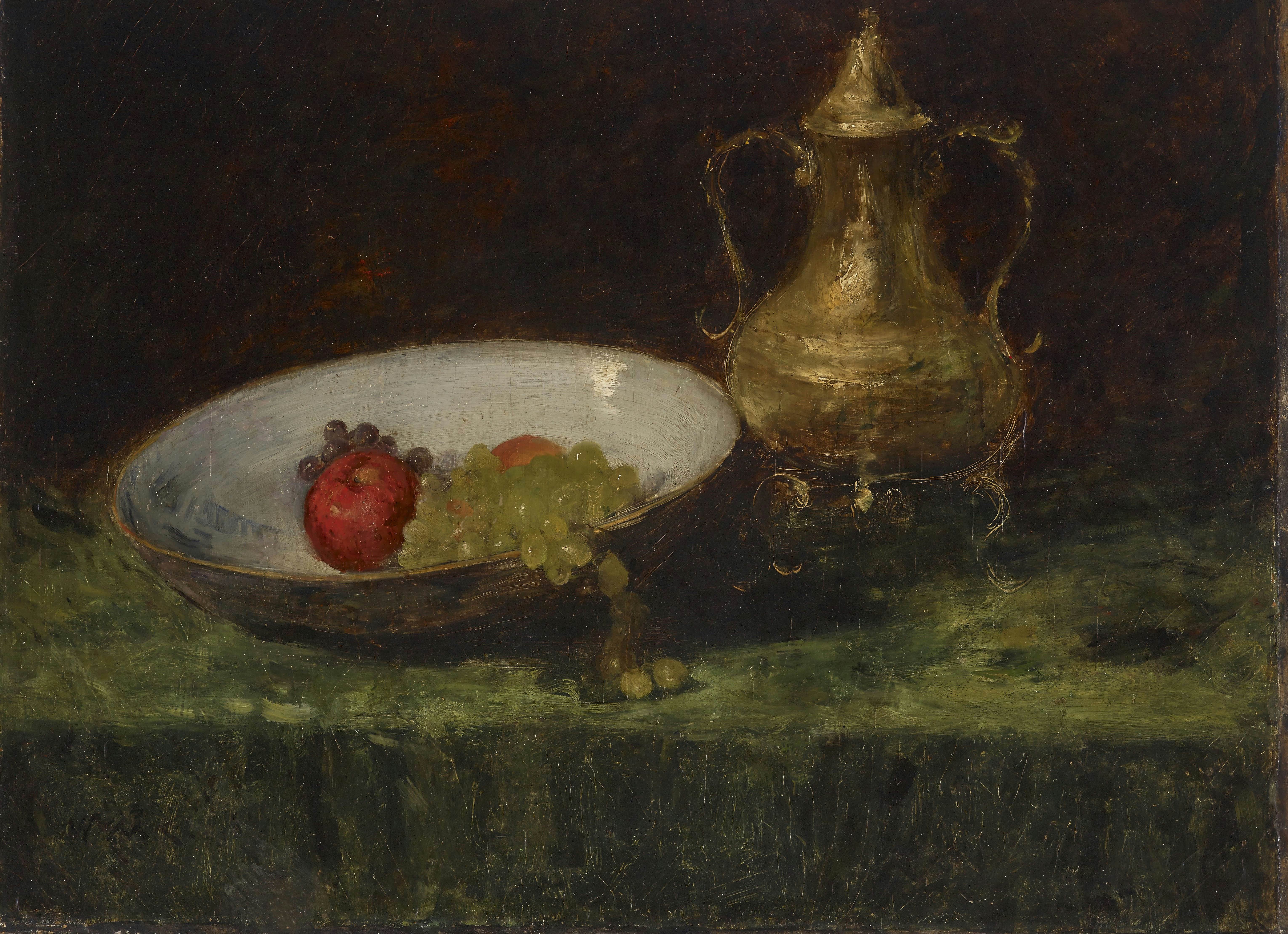 静物画(水果和铜壶)still life (fruit and copper pot) 威廉·梅里特
