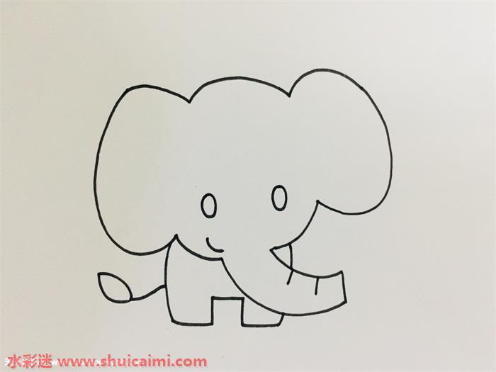 大象的尾巴怎么画?图片