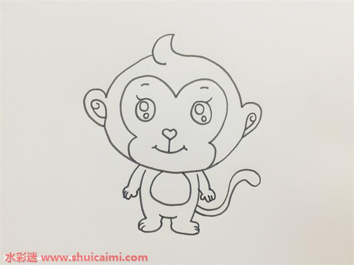金丝猴怎么画 金丝猴简笔画步骤图 水彩迷