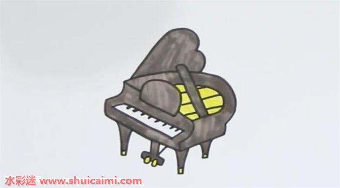 古钢琴简笔画图片