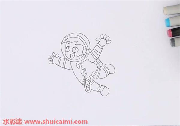 画一个小红太空人图片
