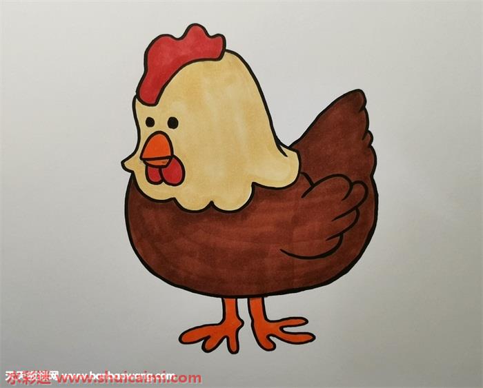 母鸡涂色作品图片图片